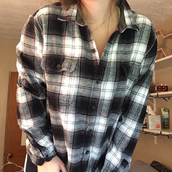 Woolrich Tops - Black + White Plaid Quality Woolrich Flannel